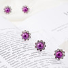 QIUTIMIY 20 Pack (Purple) Pearl Crystal Hair Pins Flower Rhinestone Hair Clips for Bridal Wedding Women Hair Jewelry Accessories, with Clear Containe