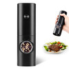 Electric Pepper Grinder or Salt Mill, Battery Powered Automatic Pepper Mill, Ceramic Grinder with Adjustable Coarseness, LED Light, and Salt Mill Ref