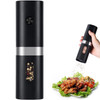 Electric Pepper Grinder, Battery Operated Salt Grinder, Automatic Pepper Mill with LED Light, One-hand Button Control, Adjustable Coarseness, Black P