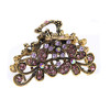 Retro Flowers Small Hair Claw Clip for Women Lady Vintage Alloy Rhinestone Hair Jaw Clips Hairpin Fancy Hair Barrette Clamp (Purple)