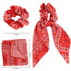 Cutewing Hair Scarf Ties Ponytail with 6PCS Scarf-Scrunchies, Paisley Flower Printing, Chiffon Material, for Women Girls, Hair Accessories