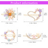 PAGOW 8PCS Cute Hair Clips for Women Girl Daisy Heart Moon Bobby Hairpins Glitter Crystal Flower Rhinestone Barrettes Handmade Metal Jewelry Wedding