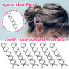 TUUXI 20pcs Spiral Hair Pins 2 Inch Bun Twister Spiral Bobby Pins Silver Spin Clip for Thick Hair Non Scratched Round Clip Bun Maker for Women