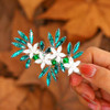 JONKY Bride Crystal Wedding Hair Clip Green Rhinestone Flower Headpiece Bridal Hair Accessories for Women