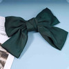 Andelaisi Hair Clip, Vintage Bow Satin Hair Barrettes, Green Silk Bowknot Hair Accessory for Women and Girls