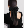 ATODEN Silky Satin Hair Bows 2Pcs Big Hair Bows for Women Hair Ribbons Oversized Long Tail White Hair Bow Black Hair Bow Large Hair Ribbon Barrettes