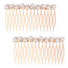 Mozeat Lens Pearl Decorative Hair Comb, 2 Pieces, Alloy, White, for Women Bridal Accessories
