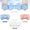 3 Pieces Towel Headbands for Women Makeup Headband for Washing Face Makeup Spa Headband, Microfiber Bowtie Shower Headband for Women(Light Orange, Bl
