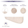SimpleField 2 Pack Microfiber Hair Towel Wrap for Women, Anti Frizz Quick Drying Hair Turban for All Hair Style, Absorbent and Lightweight (Beige + G