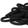 50PCS Black Hair Ties for Women, Cotton Seamless Hair Bands, Elastic Ponytail Holders, No Damage for Thick Hair, 2 Inch in Diameter, by Qarwayoc