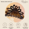 Parcelona French Plume 3" Celluloid No Slip Grip Covered Spring Jaw Hair Claw Durable Styling Women Hair Accessories, Made in France (Tortoise Shell