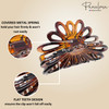 Parcelona French Plume 3" Celluloid No Slip Grip Covered Spring Jaw Hair Claw Durable Styling Women Hair Accessories, Made in France (Tortoise Shell