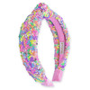 FROG SAC Knotted Headbands for Girls - Rainbow Sequin Knot Head Bands for Kids, Sparkly Toddler Headband, Sparkle Beaded Hair Band Accessories, Easte