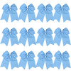 8 Inch Cheerleader Bows Ponytail Holder Solid Color Cheerleading Bows Hair Tie (Sky blue)