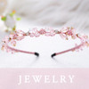 Coridy Pink Rhinestones Headbands for Women Crystal Beaded Hairbands Baroque Thin Hair Hoops Bejeweled Headband for Womens Hair (pink)