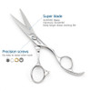 5.5" Barber Hair scissors Professional Hair Cutting Shears 440C Hair Cutting Scissors Shears Haircut Scissors Silvery Convex Blades KINSARO for Haird