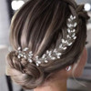 EASEDAILY Crystal Bridal Hair Vine Silver Rhinestone Wedding Headpiece Prom Hair Accessories for Women and Brides