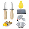 Upoomart Oyster Shucking Knife, Oyster Shucker,2 Set Sturdy Sharpness Oyster Knife, 2 pack Gloves with Cut Resistant Level 5 Protection, 1 anti-slip