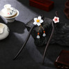 2 Pcs Chinese Hair Sticks Flower Retro Hair Stick Pin,wooden Chopsticks with Tassel Handmade Hairpin for Women, Hanfu Dressing Accessories