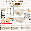 Sourdough Starter Kit - Banneton Proofing Basket 9 Inch Round & 10 Oval, Complete Sourdough Bread Baking Supplies with Starter Jar, Bread Sling, Lame