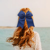 Jumbo Bow Clip With Tails-Navy