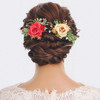 Campsis Wedding Flower Hair Pins Bride Red Floral Hair Piece Artificial Hair Accessorries Engagement Prom Party Beach Photography for Women and Girls