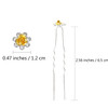 BETITETO 40 Pcs U-Shaped Flower Rhinestone Hair Pins Crystal Hair Accessories for Bridal Wedding Party Girls' Sweet Sixteen (Yellow)