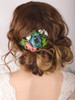 Kercisbeauty Dusty Blue Floral Hair Comb Wedding Bridal Headpiece Girl Prom Hair Accessories Garden Wedding Hair Dress
