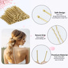U Shaped Hair Pins, 100PCS 2.4inch Bun Hair Pins for Women Kids Girls Hairdressing Salon with Storage Box, for All Hair Types - Gold