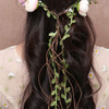 Flower Crown Headband Rose Wreath Garland Hair Bands Floral Wedding Bridal Hair Hoop Women Ladies Leaf Vine Party Decoration Headdress Headwear Chris