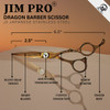 JIM PRO Professional Quality Barber Scissor - Hair Cutting Scissors, Professional Japanese 440C Stainless Steel Barber Hair Scissors With Dragon Hand