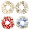 Cute Lace Plaid Hair Scrunchies for women, Lace Plaid Hair Ties Plaid Hair bands Scrunchies Ponytail Holders Floral Headbands Accessories for Girls