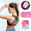 54Pcs Hair Ties for Girls and Women, Nylon Hair Elastics Hair Bands Ponytail Holders Soft Hair Ties No Damage for Girls Thick Straight Curly Hair Mul