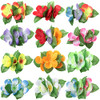 12 Pcs Flower Hair Clips Leaf Floral Barrettes Multicolor Hawaiian Headpiece Hairpins Hairclips Women Bohemian Luau Tropical Wedding Vacation Beach C