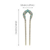 Lurrose Double Prong Hair Pin U Shaped Crystal Chignon HairPin Stick Hairstyle Accessory for Women Girls(Blue)