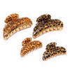 4 Pcs Hair Claw Banana Clips tortoise Shell Claw Hair Clip,Large Size Leopard print Celluloid French Design Vintage Barrettes for Women