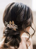 SWEETV Gold Wedding Hair Comb-Handmade Bridal Hair Clip Wedding Hair Accessories for Women