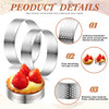 Mumufy 20 Pcs Perforated Tart Rings Round Stainless Steel Tart Rings for Baking Nonstick Metal Round Cake Ring for Pastry French Dessert Mousse Food