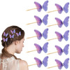 10 Pcs Purple Butterfly Hair Clips Pearl Fabric Fashionable Bobby Pins Non-Slip Barrette Kawaii Hair Accessories for Girls and Women