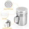 Accmor 2pcs Stainless Steel Dredge, Salt Pepper Dredge Shakers with Handle, Seasonings Spice Shakers with Lid, 6 Ounce