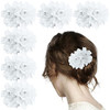 6 Pcs Flower Hair Clips Crystal Hair Barrettes White Floral Hair Clip Rhinestone Orchid Hair Clip Bridal Wedding Accessories for Women Girls (White)