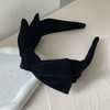 YERTTER Dainty Black Velvet Knot Bow Turban Wide Headbands Yoga Thick Headbands Wide Hairbands Headband Headwrap Hair Band Fashion Hair Accessories f