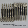 12 Pcs Metal Duckbill Hair Clips for Hair Sectioning Alligator Hair Clips for Styling Dividing Duck Bill Clips with Anti-Slip Holes Salon Barber Styl