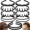 BOYIVI 10 PCS Non Slip Fashion Effortless Plastic Headbands with Teeth Skinny Hair Bands Combs for Women Men Teen Boys Girls
