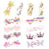 24Pcs Hair Pins for Girls Hairpins birthday Star Hair Clip Accessories Party Heart Rainbow Hair Ties Sparkly Toddler Kids Cute