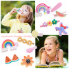 28 PCS Cute Hair Clips Fashion Girls Hair Accessories Flower Fruit Colorful Rainbow Candy Dessert Lovely Animal Barrettes Set Non-slip Metal Snap Pin