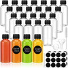 Revahope 16 Pack 2 oz Shot Bottles with Caps, Mini Reusable Plastic Ginger Shots Bottle Leakproof Juice Shot Bottles with Lids for Juice, Oil and Liq