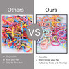 300PCS Elastic Hair Bands for Kids and Women, 3 Styles Small Thin Hair Ponytail Holder, Baby Girls Hair Ties No Damage, Diameter 1.0inch Mini Colorfu