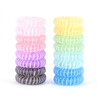 QIUTIMIY 16Pcs Spiral Hair Ties, (Clear Colourful) Hair Elastic Coils for Women and Girls, Waterproof Phone Cord Hair Scrunchies Accessories Bands fo