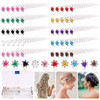 Rustark 50 Pcs Crystal Hair Pins Rose Flower Rhinestone Hair Clips U Shaped Hair Pins Bobby Pins Bun Hairpins for Wedding Bridal Women Hair Jewelry A